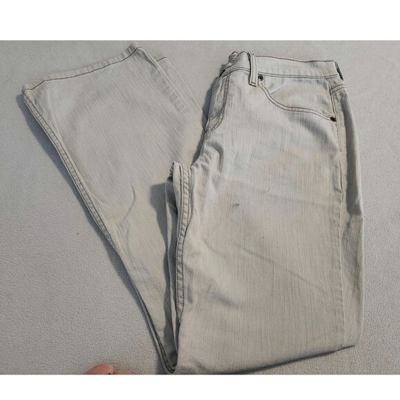 Levis Strauss sz 10 Stretch Bootcut JEANS Gray White Wash - Picture 6 of 8